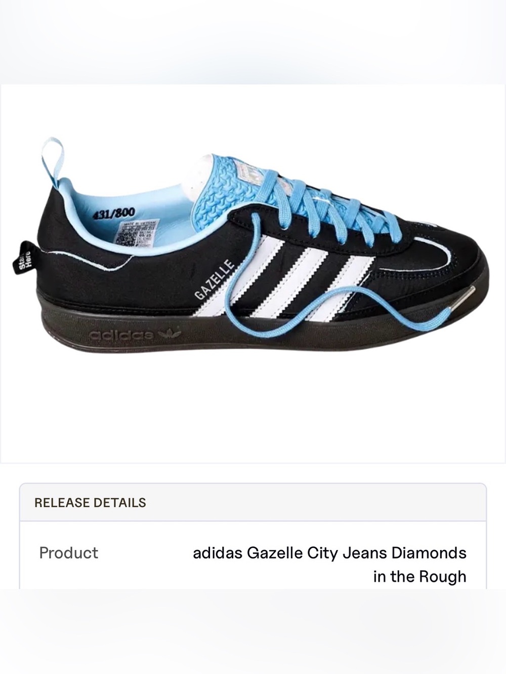 NIB Adidas Diamonds in the Rough Blue Black Women Size 7.5